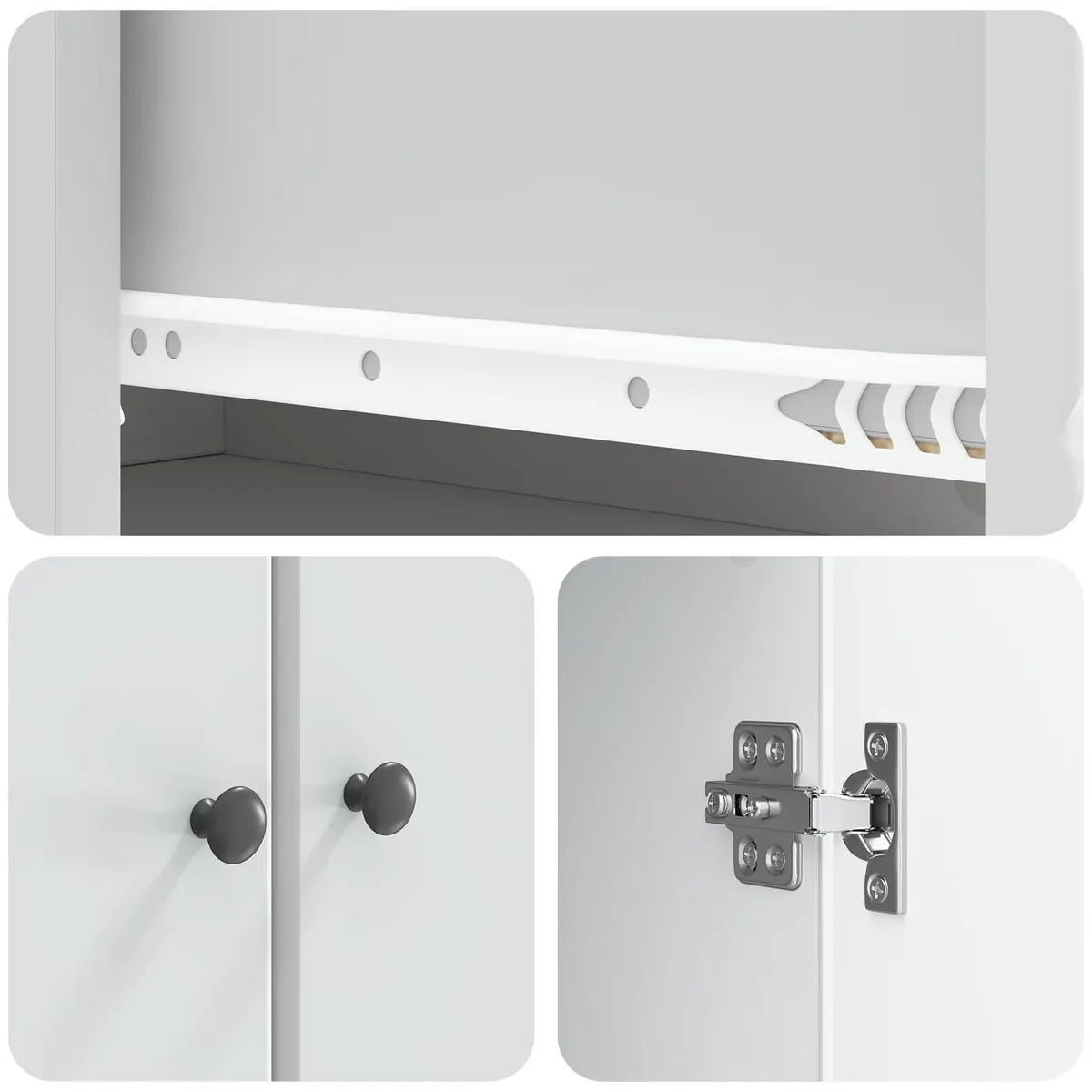 White Engineered Wood Cabinets