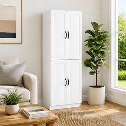 Reliable White Engineered Wood Cabinet Set for Everyday Use