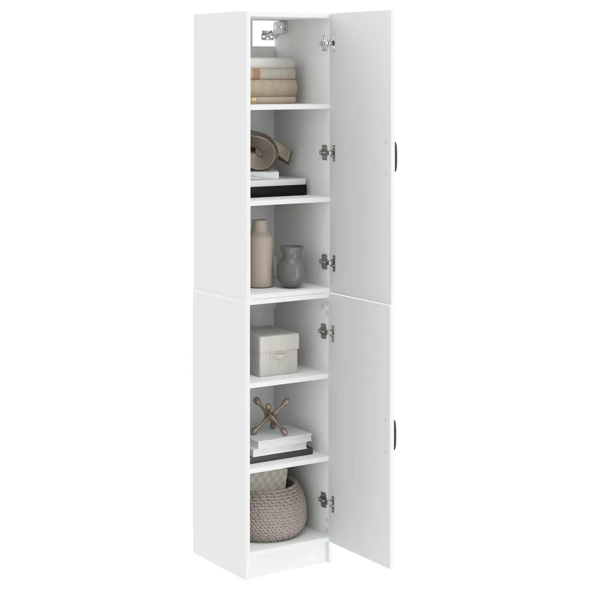Cabinet Set 2 Pieces White Storage Furniture Living Room Bedroom