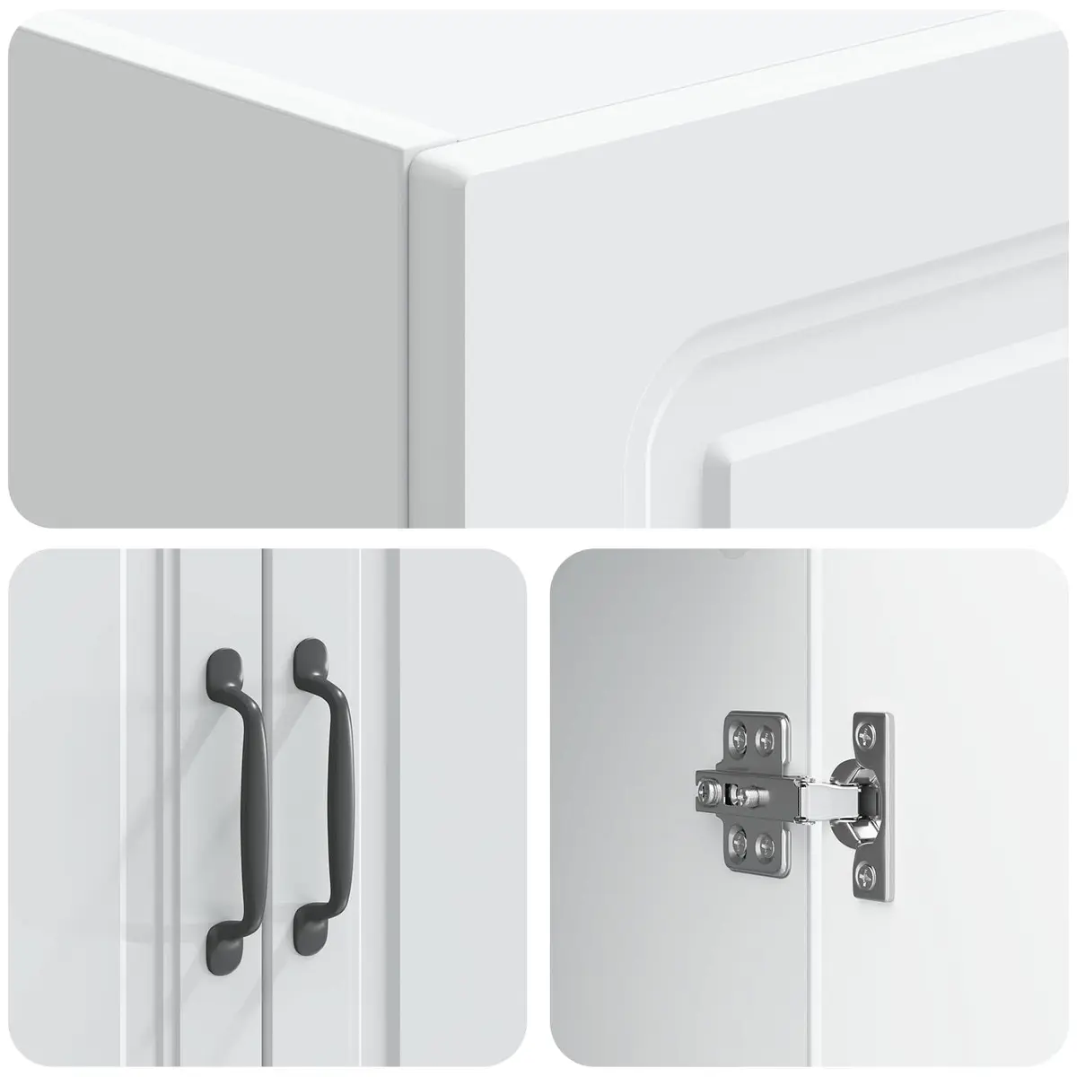 Storage Cabinet Set 2 pcs White Modern Furniture Hallway Bedroom Lounge