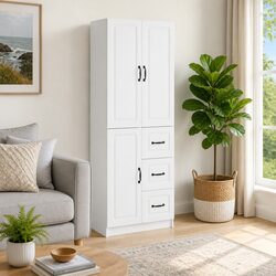 Reliable and Affordable 2-Piece Cabinet Set in White