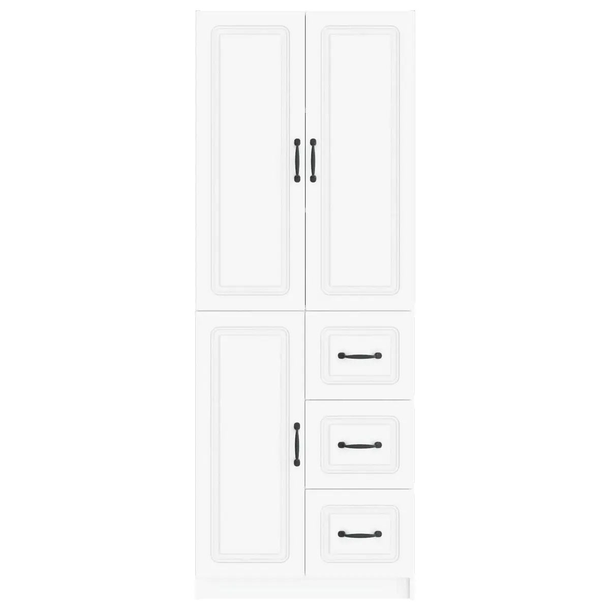 Cabinet Set 2 Pieces Storage Modern White Furniture Living Room Organiser