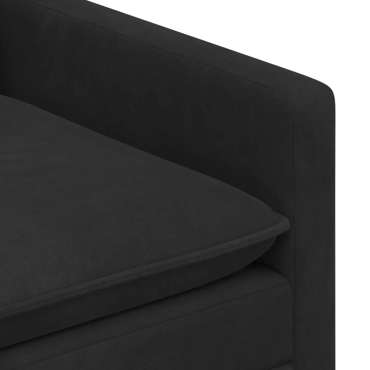 2 Piece Black Velvet Sofa Set