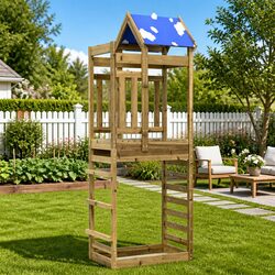 Safe and Versatile Brown Play Tower for Kids