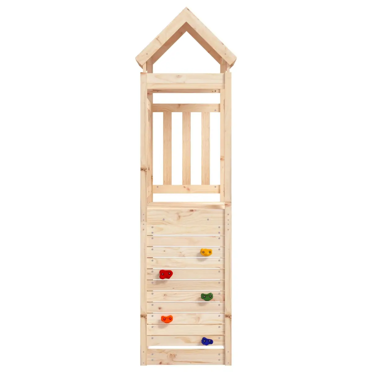 Play Tower Swing Set Slide Climbing Outdoor Kids Backyard Playground Equipment Brown 53 x 110.5 x 214 cm