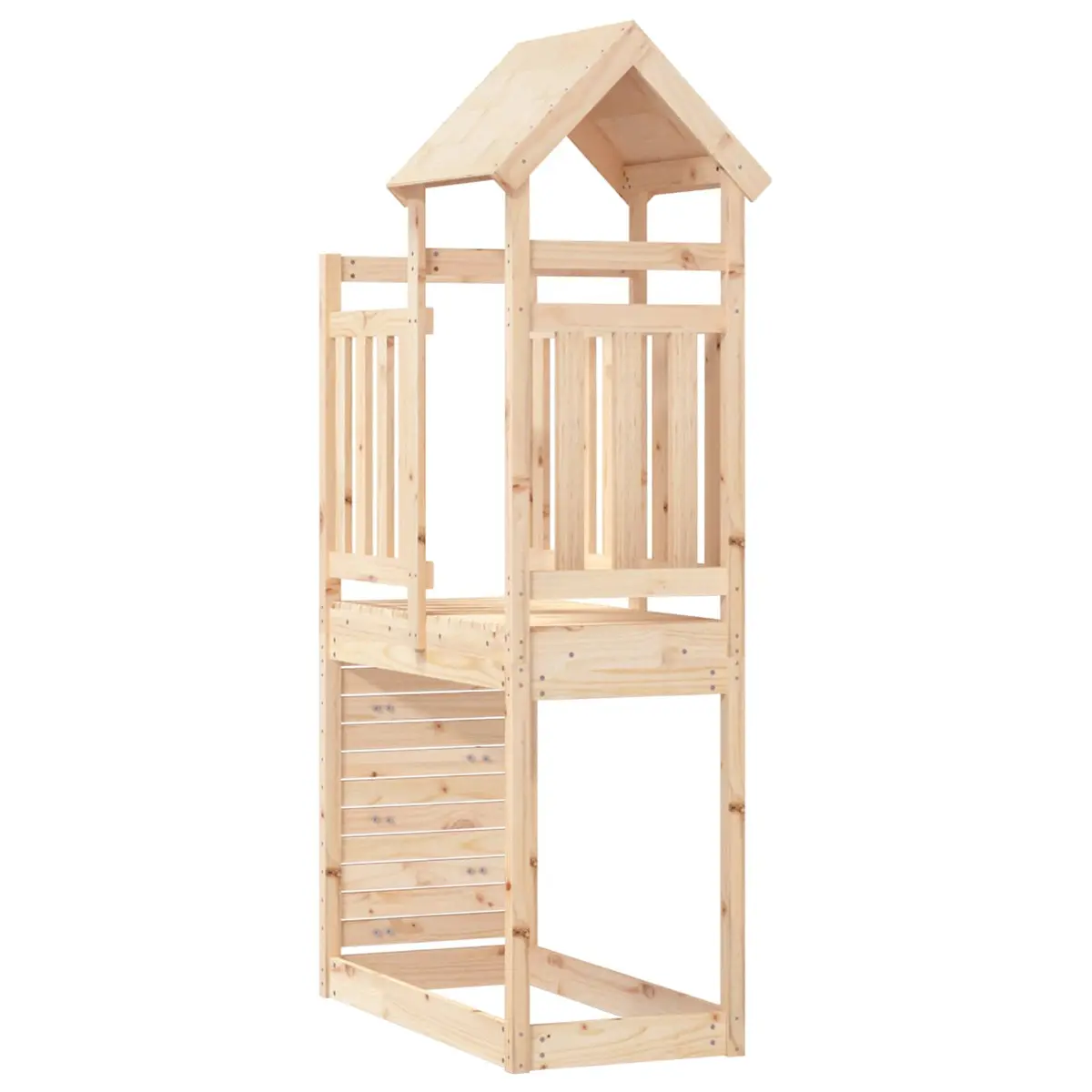 Play Tower Swing Set Slide Climbing Outdoor Kids Backyard Playground Equipment Brown 53 x 110.5 x 214 cm
