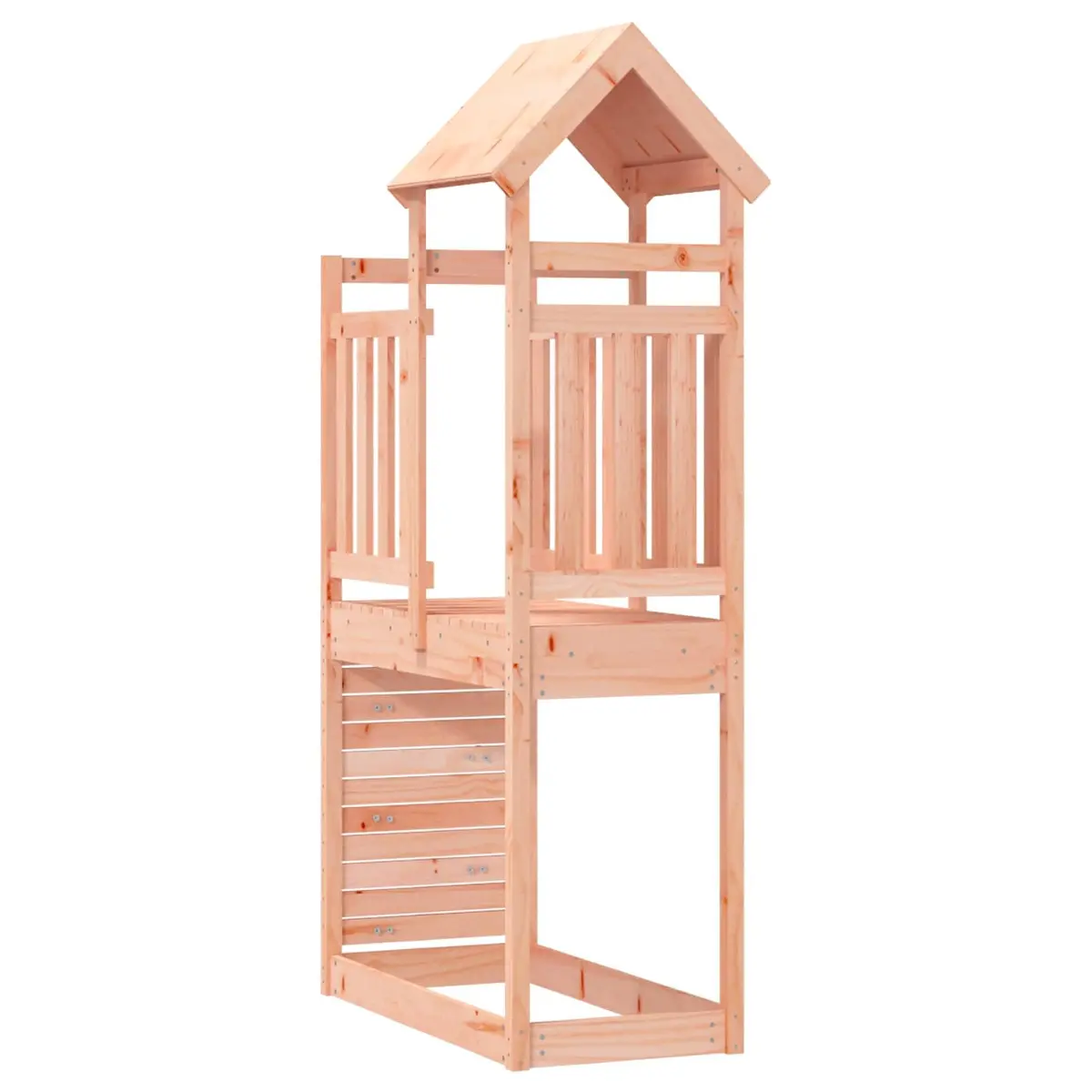 Play Tower Outdoor Kids Climbing Slide Swing Set Brown