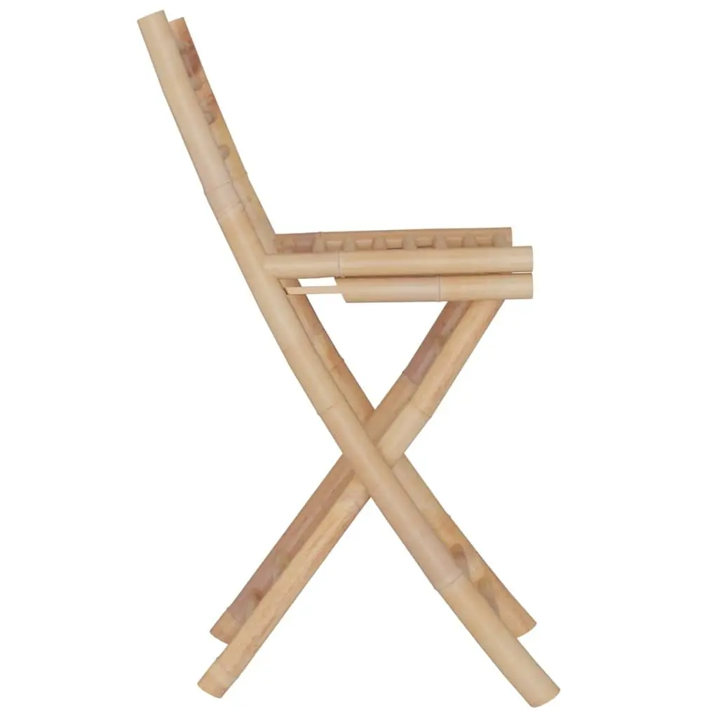Bamboo Bar Set Tropical Outdoor Furniture 3 Piece Foldable Brown