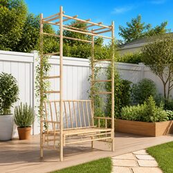 Reliable Bamboo Garden Bench with Pergola