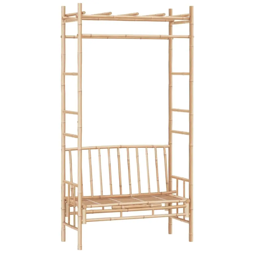 Bamboo Garden Bench Pergola Trellis Outdoor Seating 116cm Brown