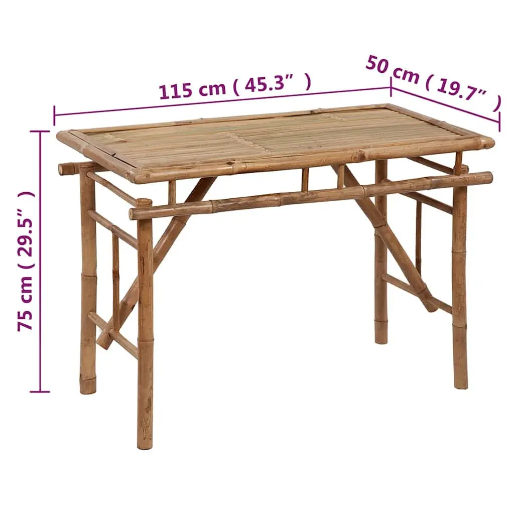Folding Garden Table 115x50x75cm Outdoor Patio Dining Camping Portable Brown