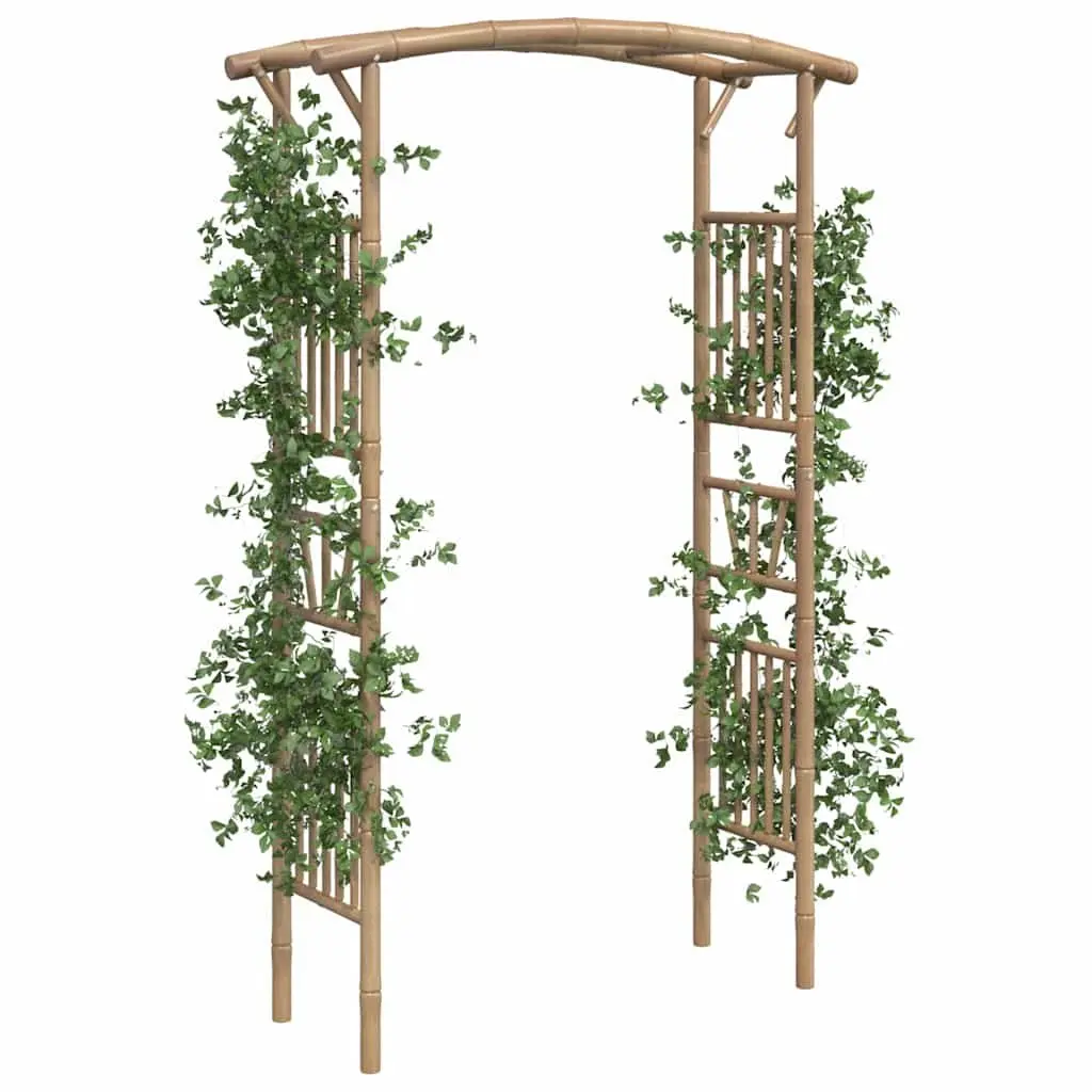 Bamboo Garden Arch Outdoor Patio Trellis Climbing Plant 118cm W Brown