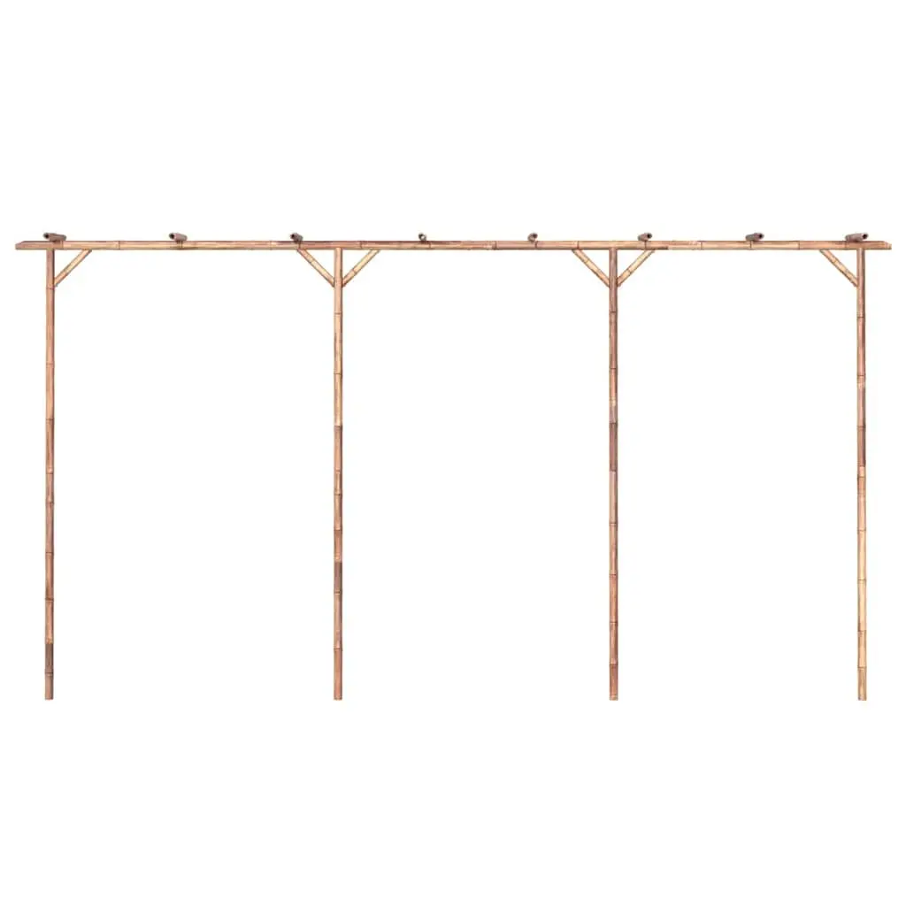 Bamboo Garden Pergola Outdoor Patio Arbour Trellis 385L x 40W x 205H cm Brown