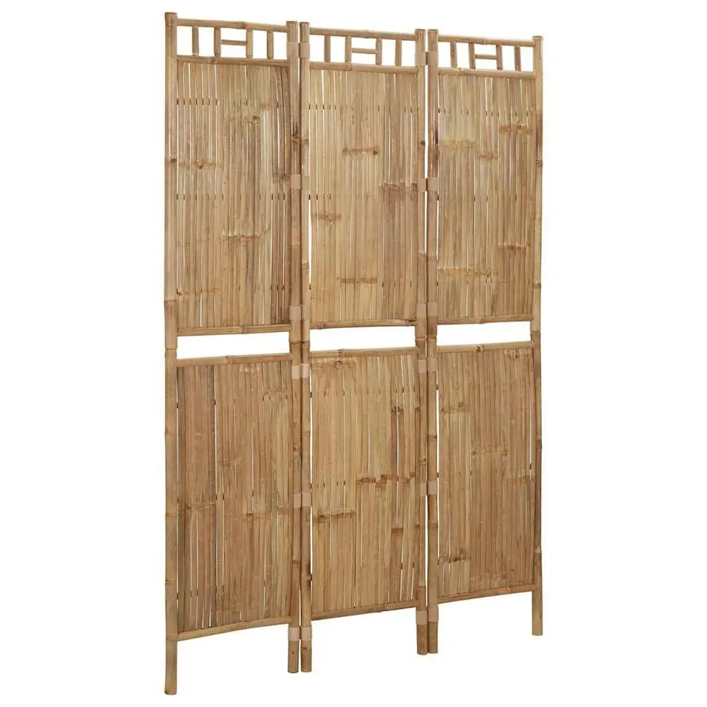 3-Panel Room Divider Bamboo Screen Privacy 120x180 cm Brown Indoor Outdoor