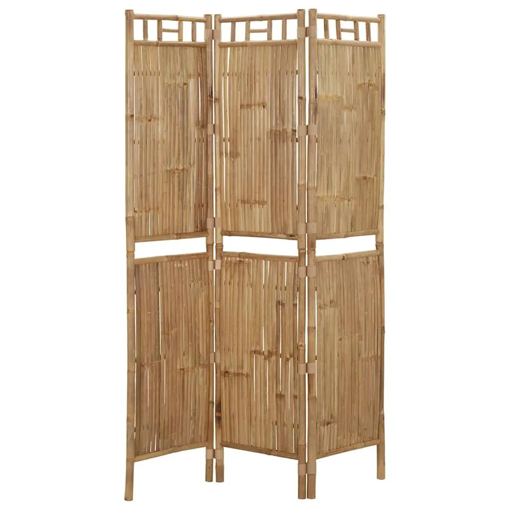 3-Panel Room Divider Bamboo Screen Privacy 120x180 cm Brown Indoor Outdoor