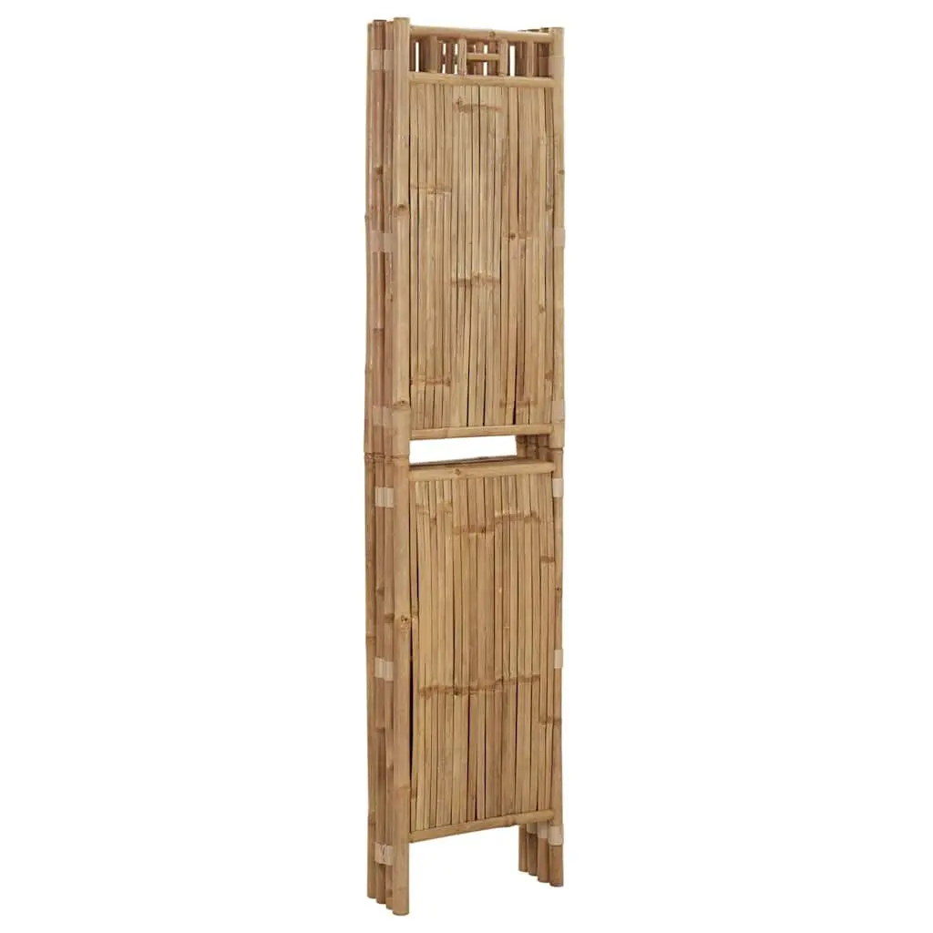 4-Panel Room Divider Bamboo Folding Privacy Screen Indoor Outdoor Partition Brown 160 x 180 cm