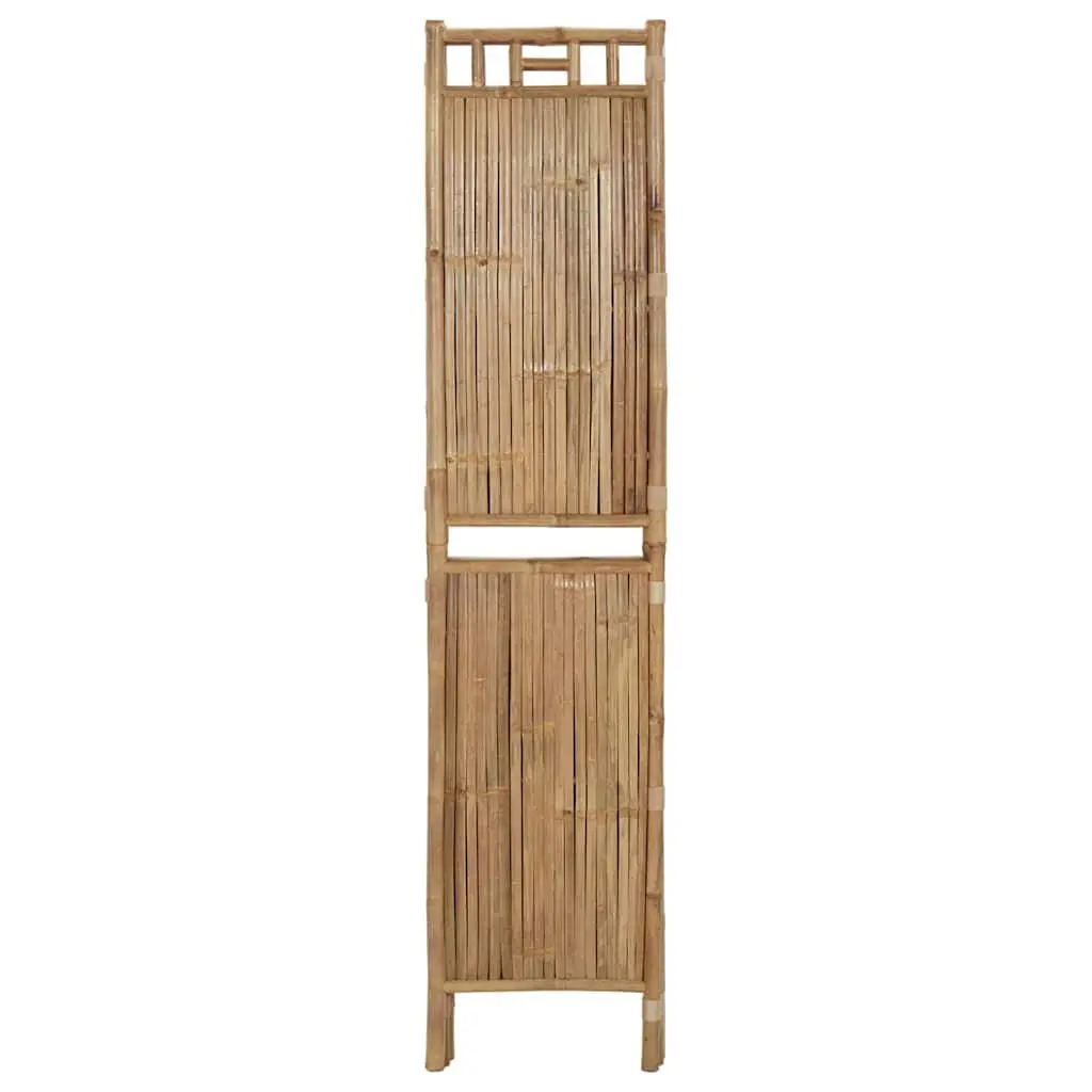 4-Panel Room Divider Bamboo Folding Privacy Screen Indoor Outdoor Partition Brown 160 x 180 cm