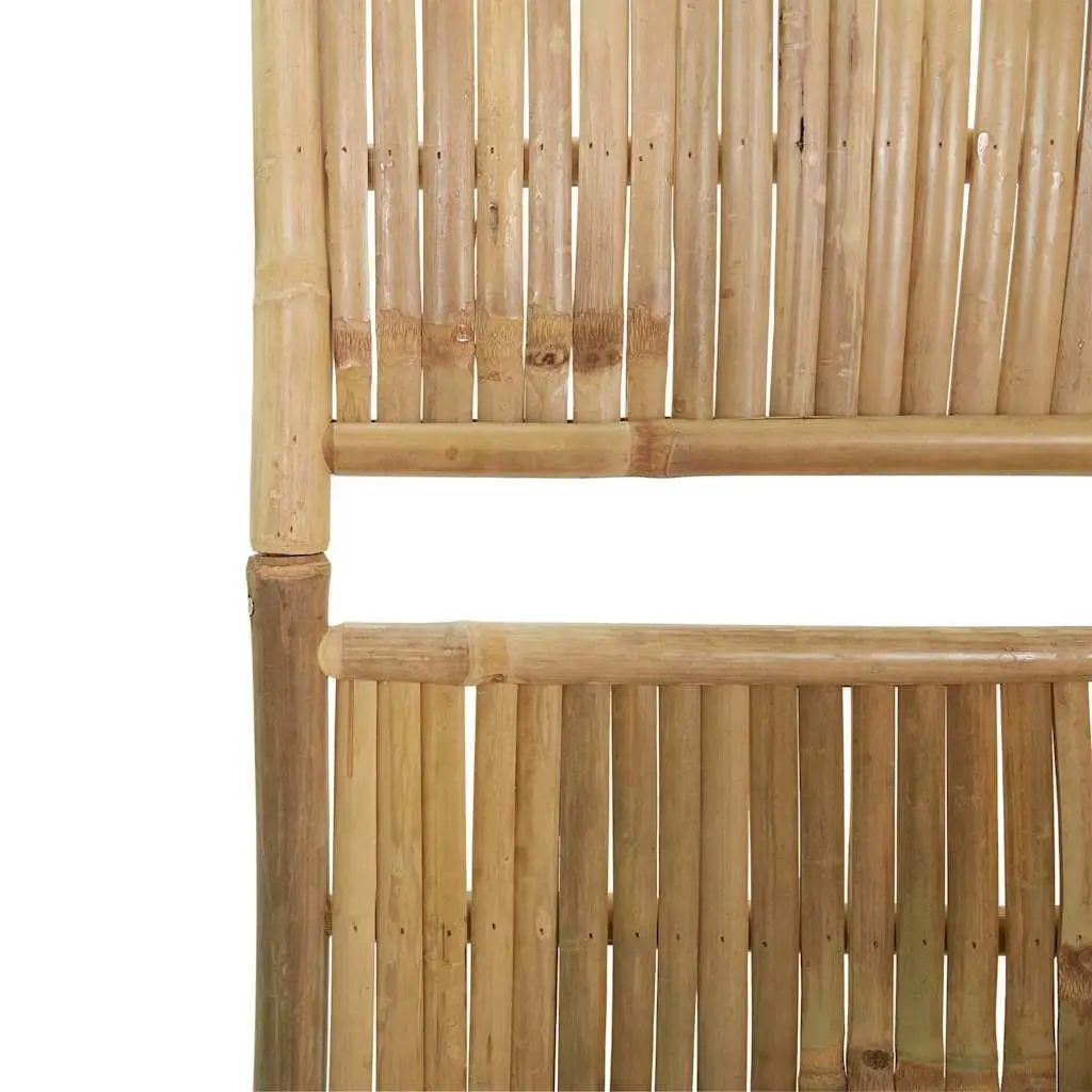4-Panel Room Divider Bamboo Folding Privacy Screen Indoor Outdoor Partition Brown 160 x 180 cm