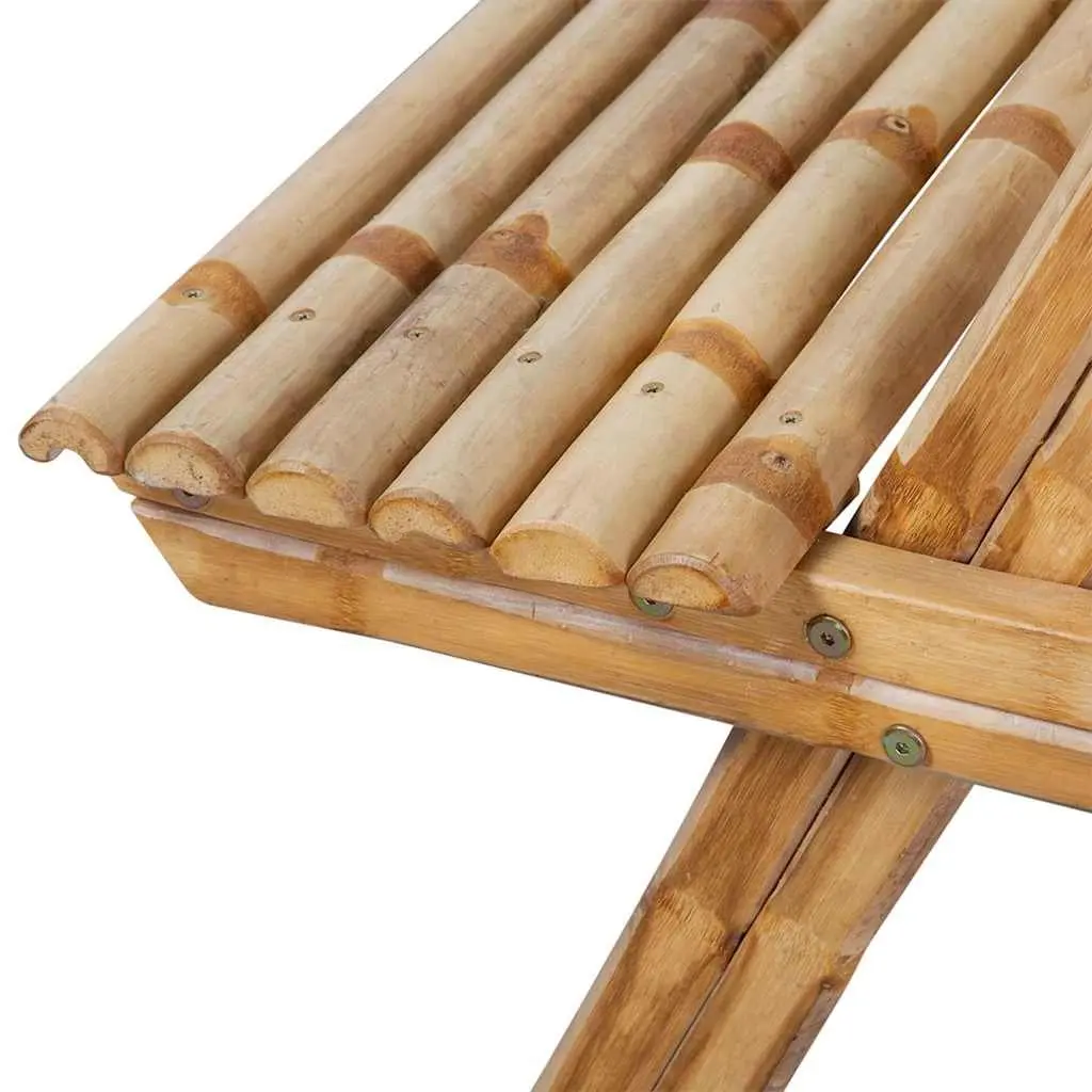 Bamboo Picnic Table Outdoor Dining 115x115x81cm Brown
