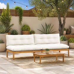 Reliable Outdoor Sofa Unit Crafted from Acacia Wood