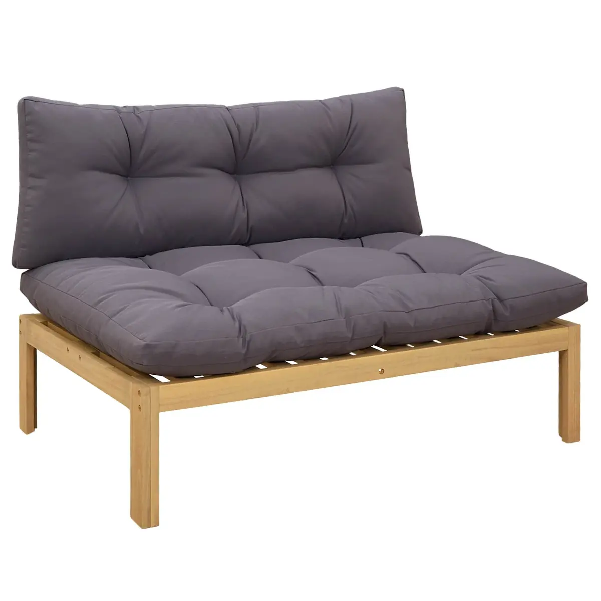 Outdoor Sectional Sofa Middle Unit Garden Patio Furniture Acacia Wood Seating