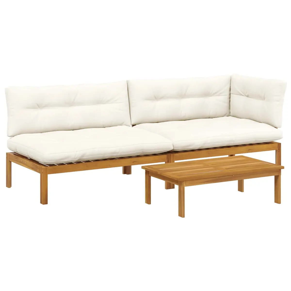 Outdoor Sectional Sofa Units 3 Piece Corner Lounge Set with Low Table Garden