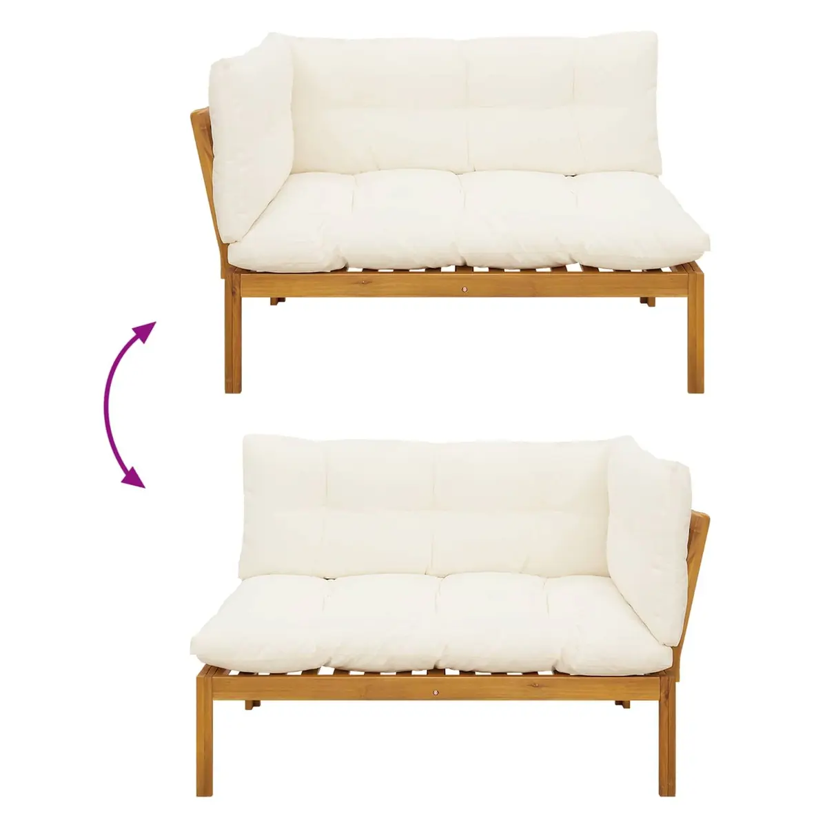 Outdoor Sectional Sofa Units 3 Piece Corner Lounge Set with Low Table Garden