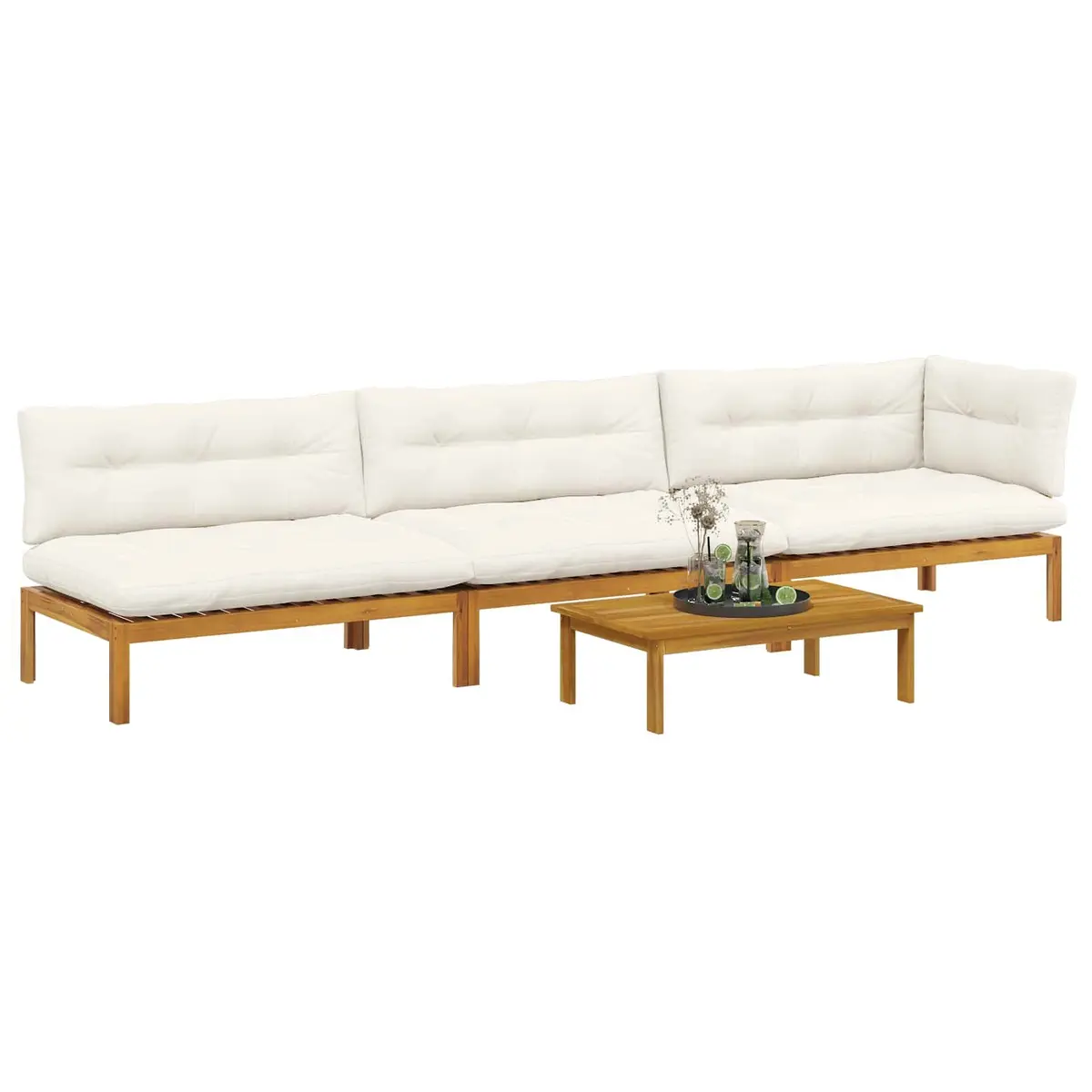 Outdoor Sectional Sofa Set 4 Piece Corner Lounge Brown