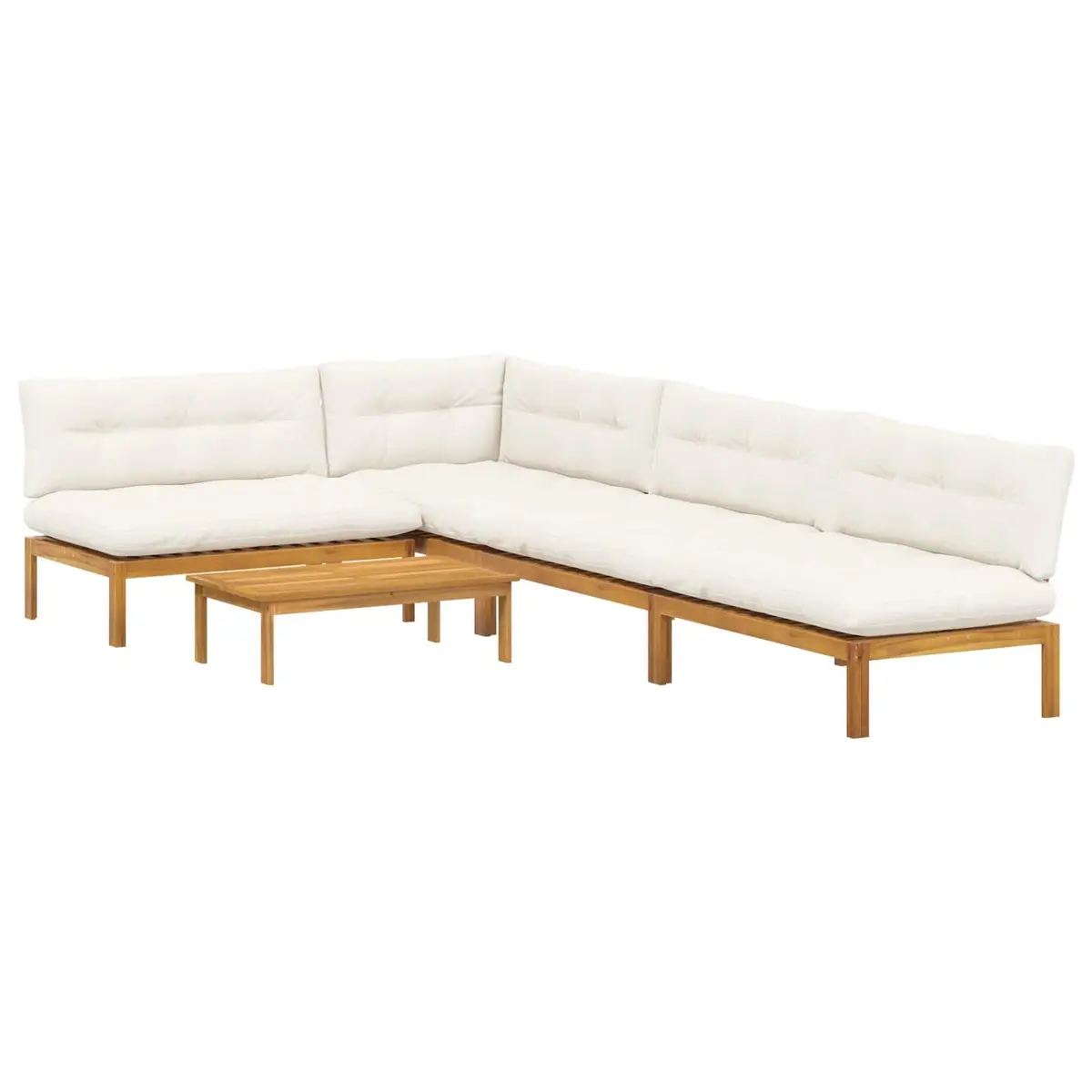 5-Piece Solid Wood Outdoor Sofa Set