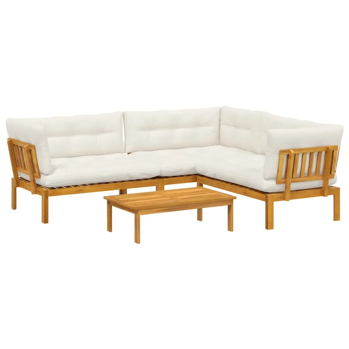 Outdoor Sectional Sofa with Brown Acacia Wood