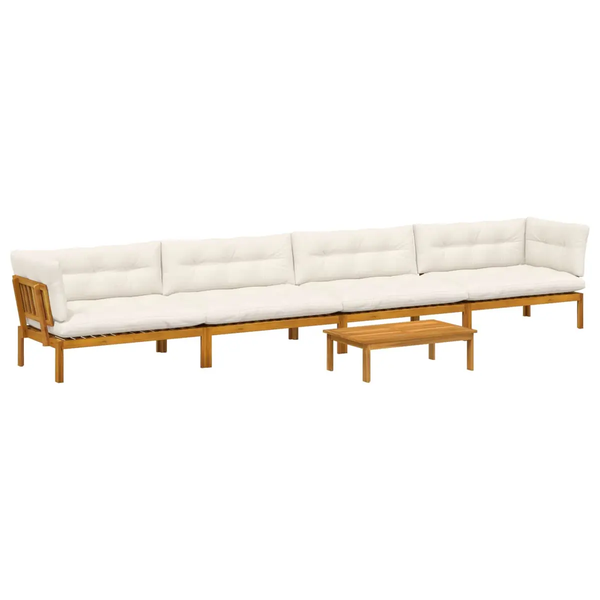 5 Piece Garden Pallet Sectional Sofa Set Outdoor Corner Lounge Brown