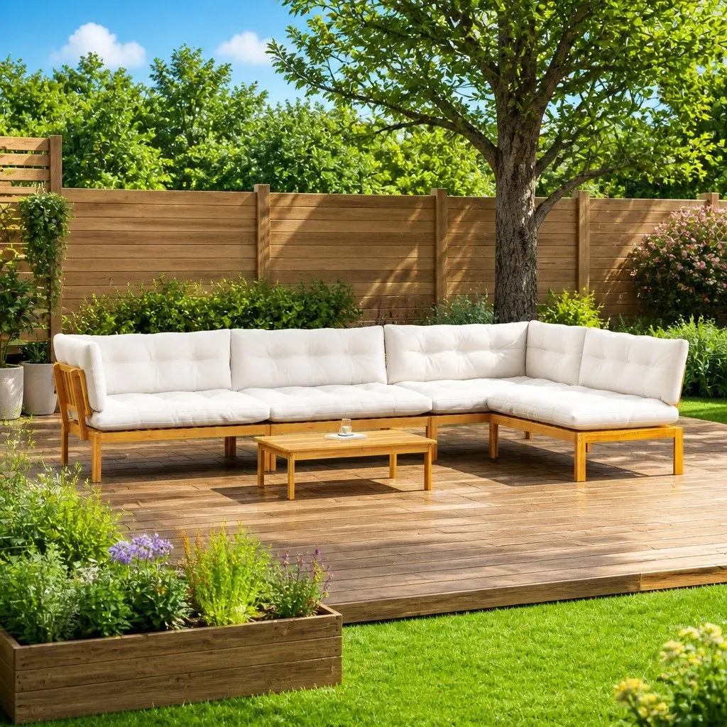 Garden Pallet Sofa Set, Brown Finish