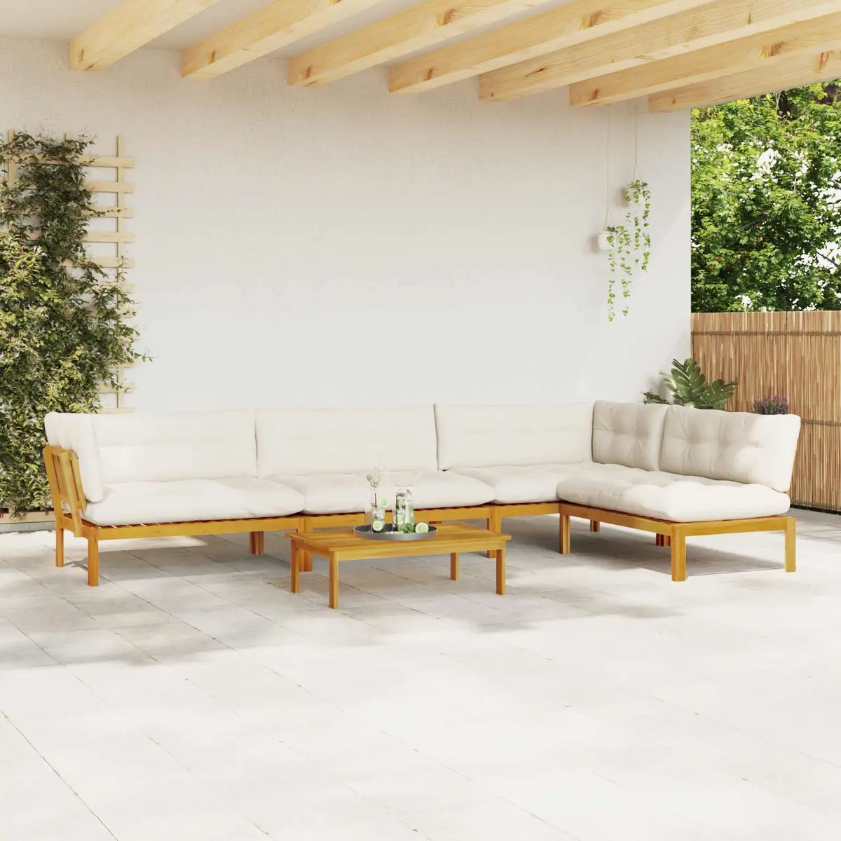 Garden Pallet Sofa Set, Brown Finish