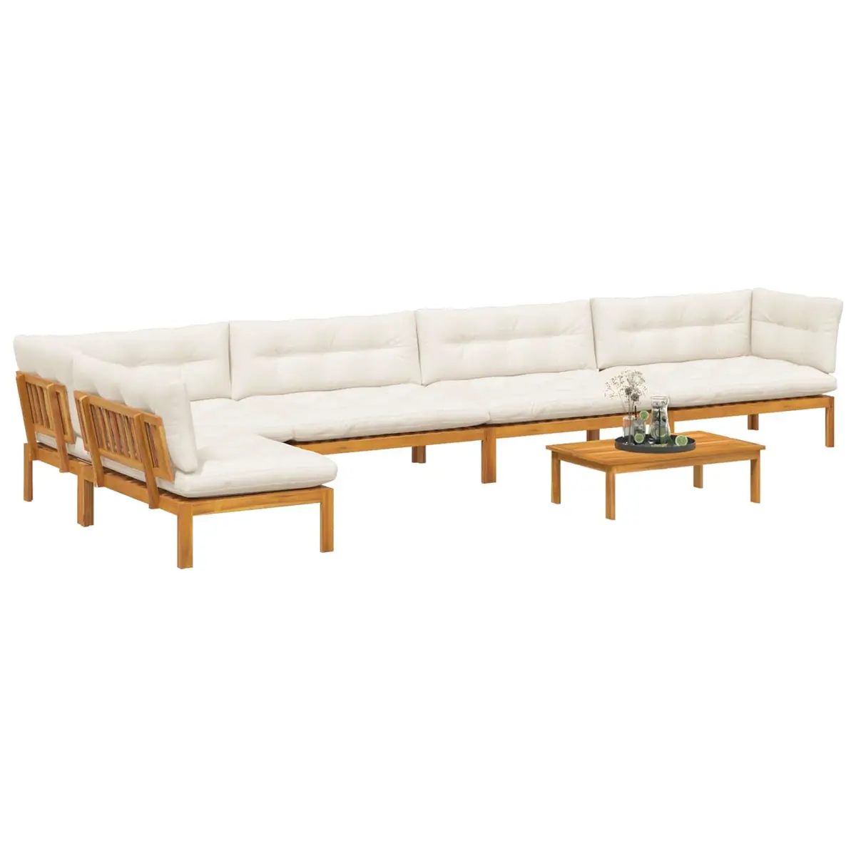 Outdoor Sectional Sofa Unit Corner Lounge Set 6 Piece Brown