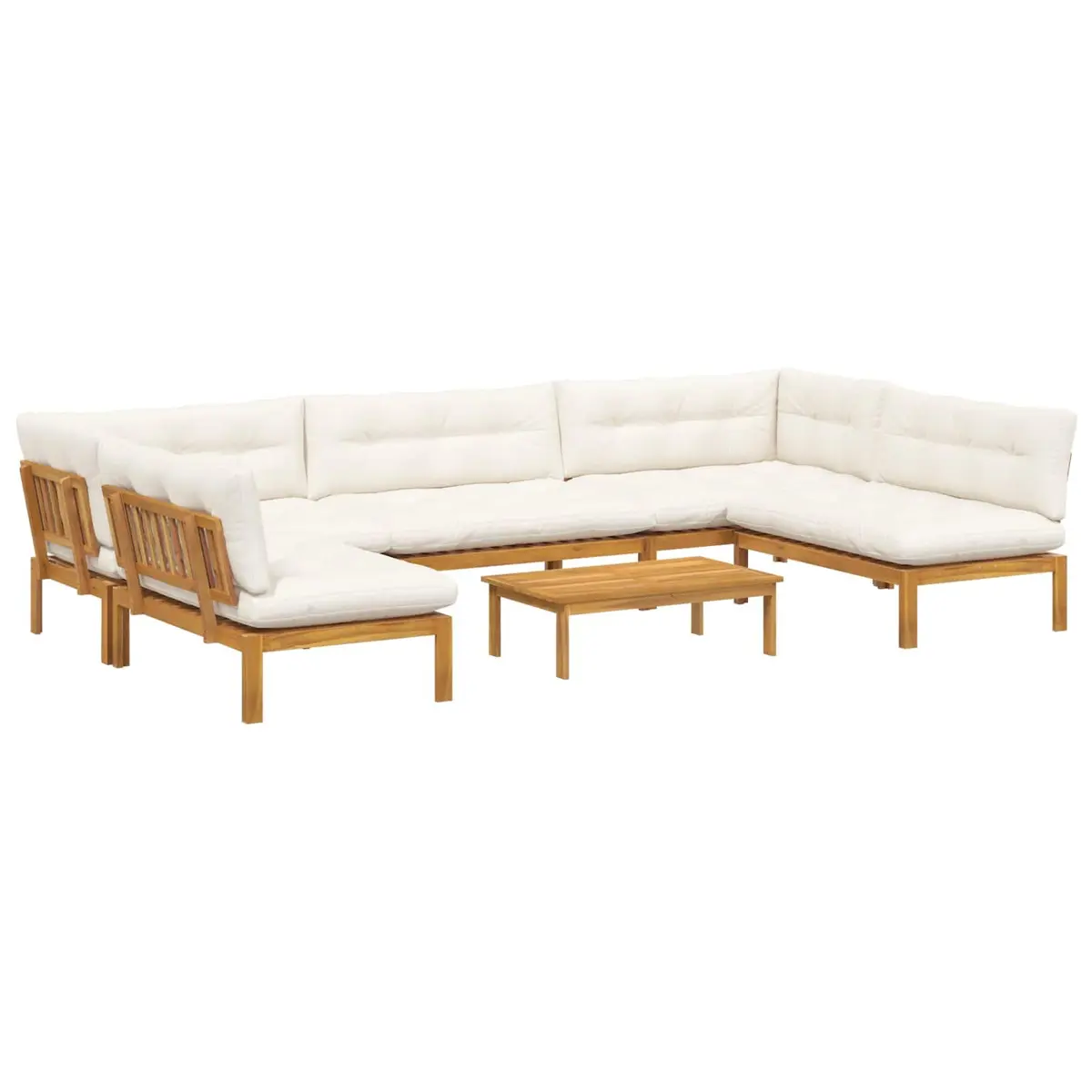 6 Piece Garden Pallet Sofa Set Outdoor Sectional Corner Lounge Brown