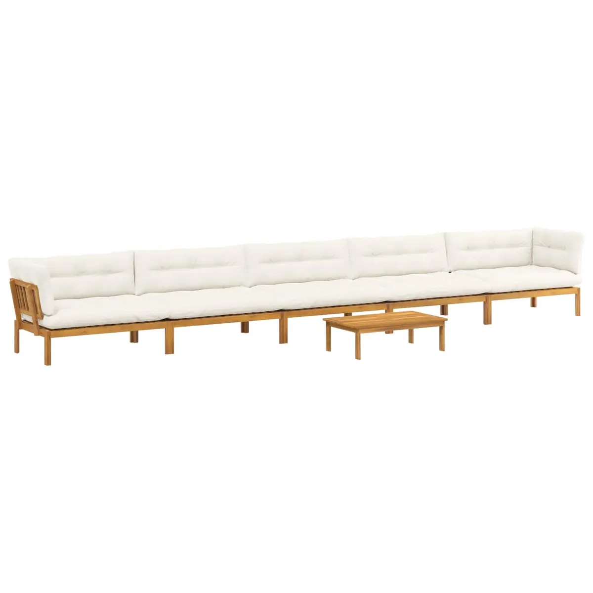 Outdoor Sectional Sofa Set Corner Lounge 6 Piece Natural Brown