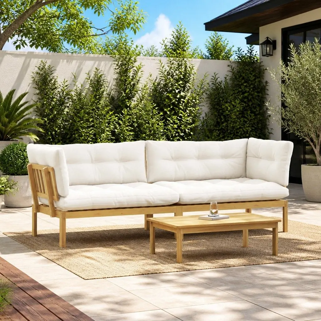 Outdoor Corner Sofa Set with Low Table