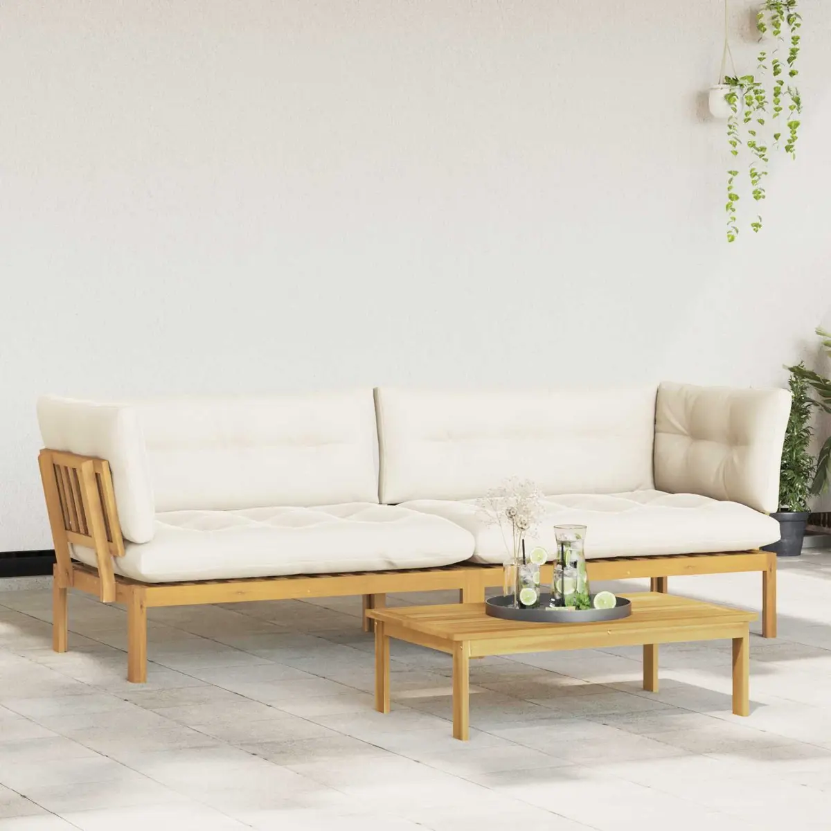 Outdoor Corner Sofa Set with Low Table