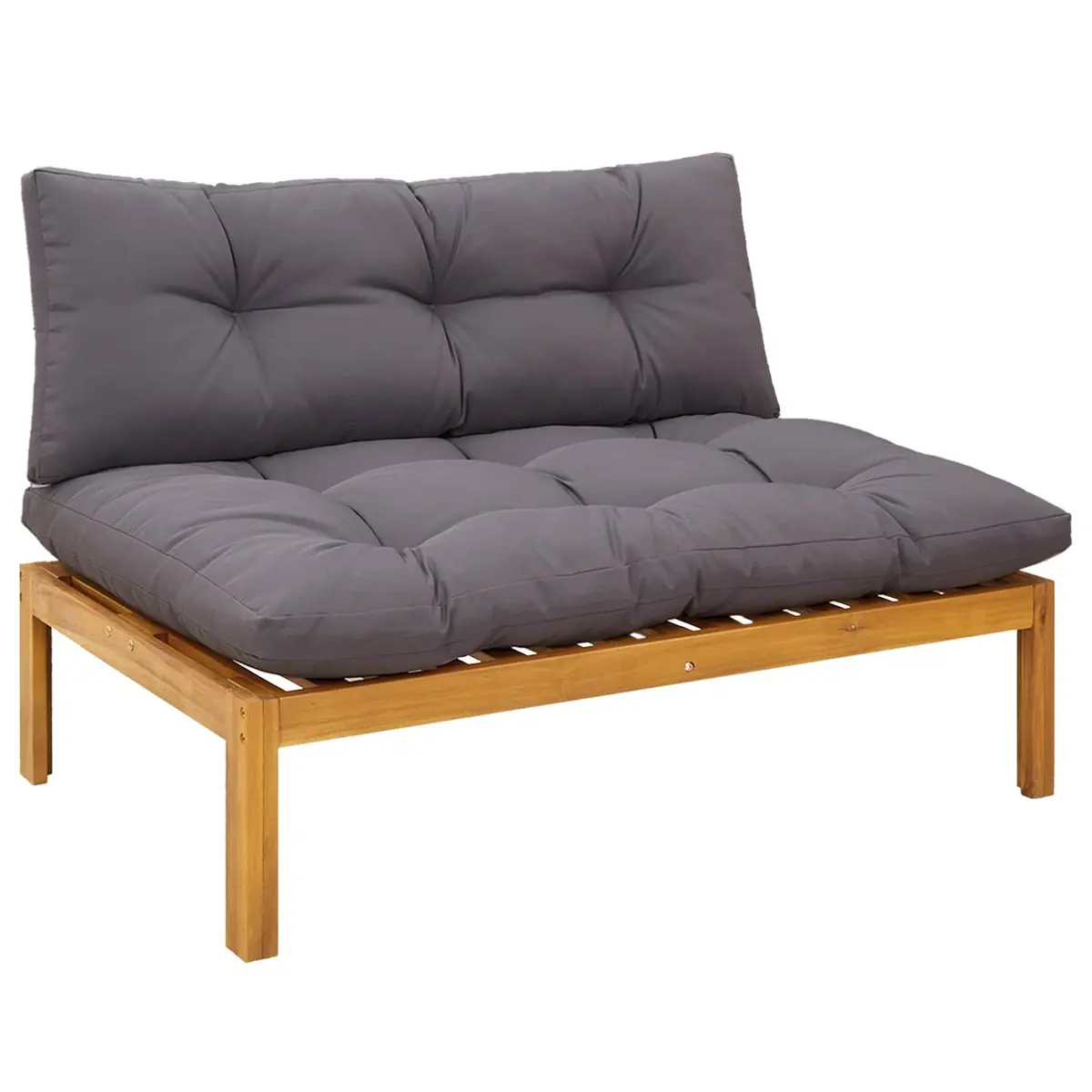 3 Piece Garden Pallet Sofa Set Corner Lounge Outdoor Sectional with Table Brown