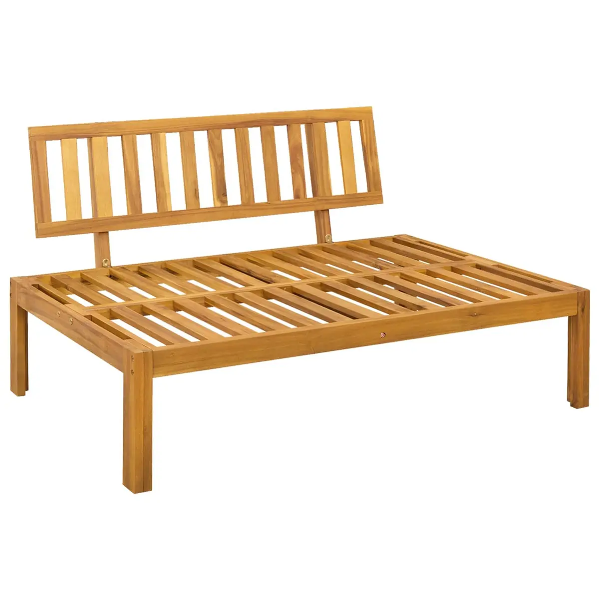 Outdoor Sectional Sofa Set 4 Piece Corner Lounge Acacia Wood Brown
