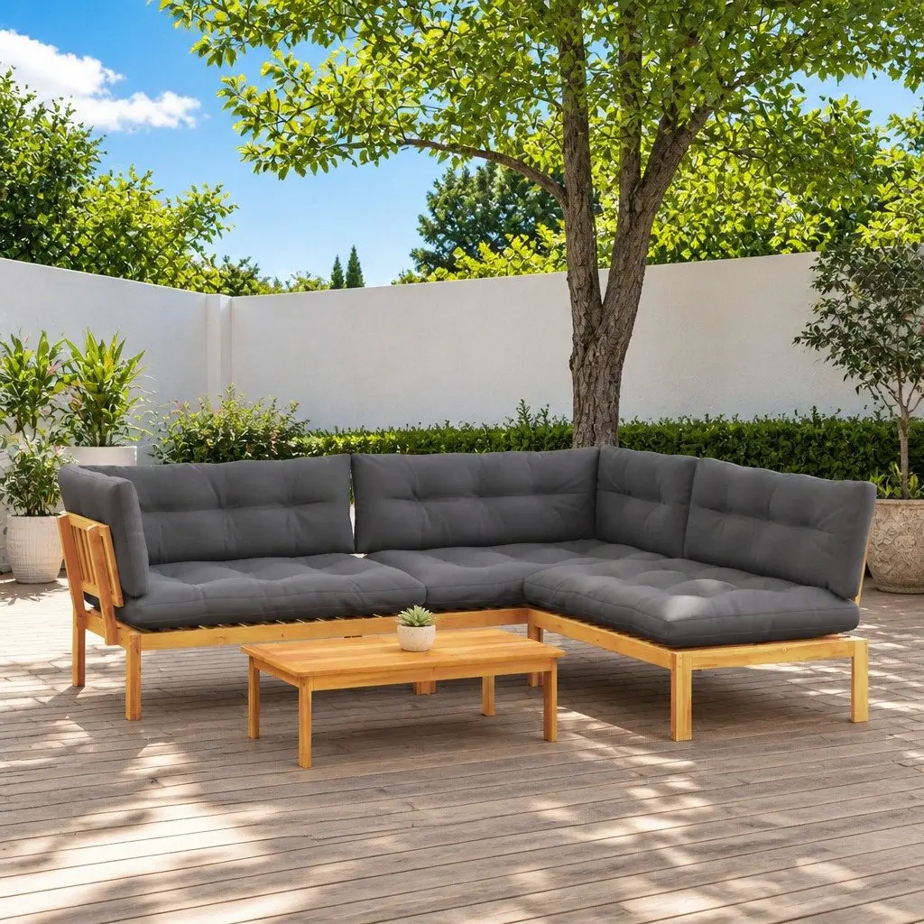 Outdoor Sectional Sofa Units Garden Pallet Lounge 4 Piece Brown