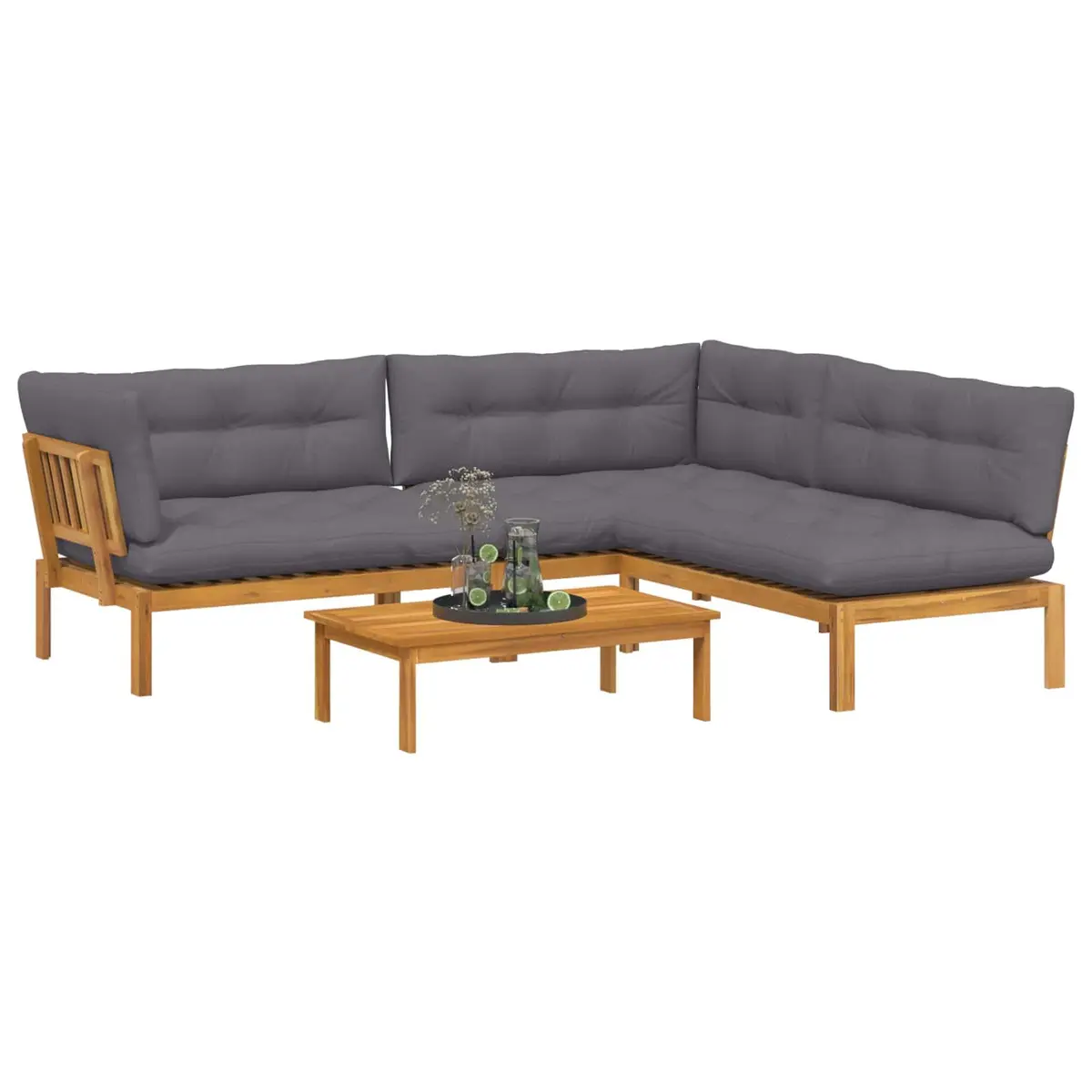 Outdoor Sectional Sofa Units Garden Pallet Lounge 4 Piece Brown