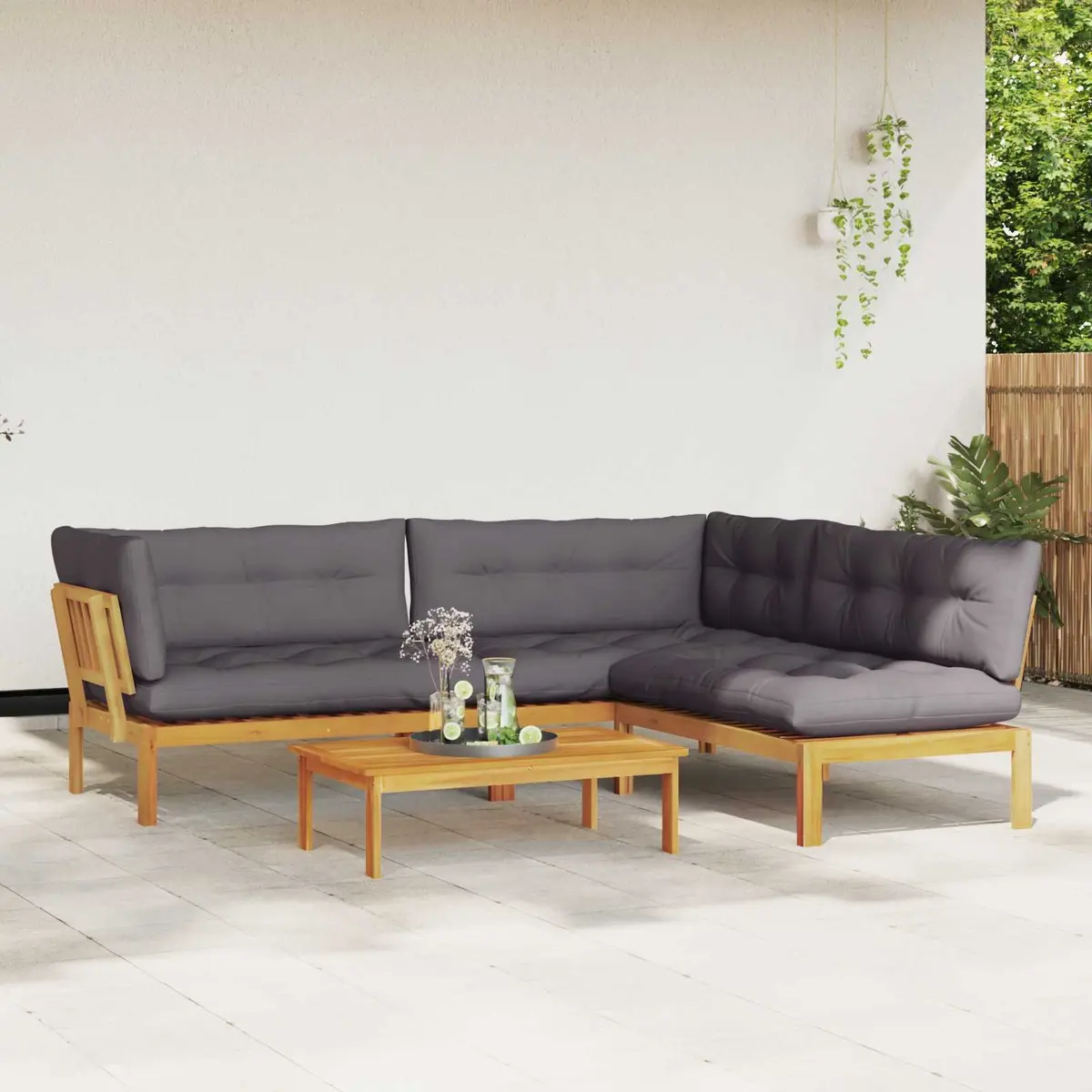 Outdoor Sectional Sofa Units Garden Pallet Lounge 4 Piece Brown