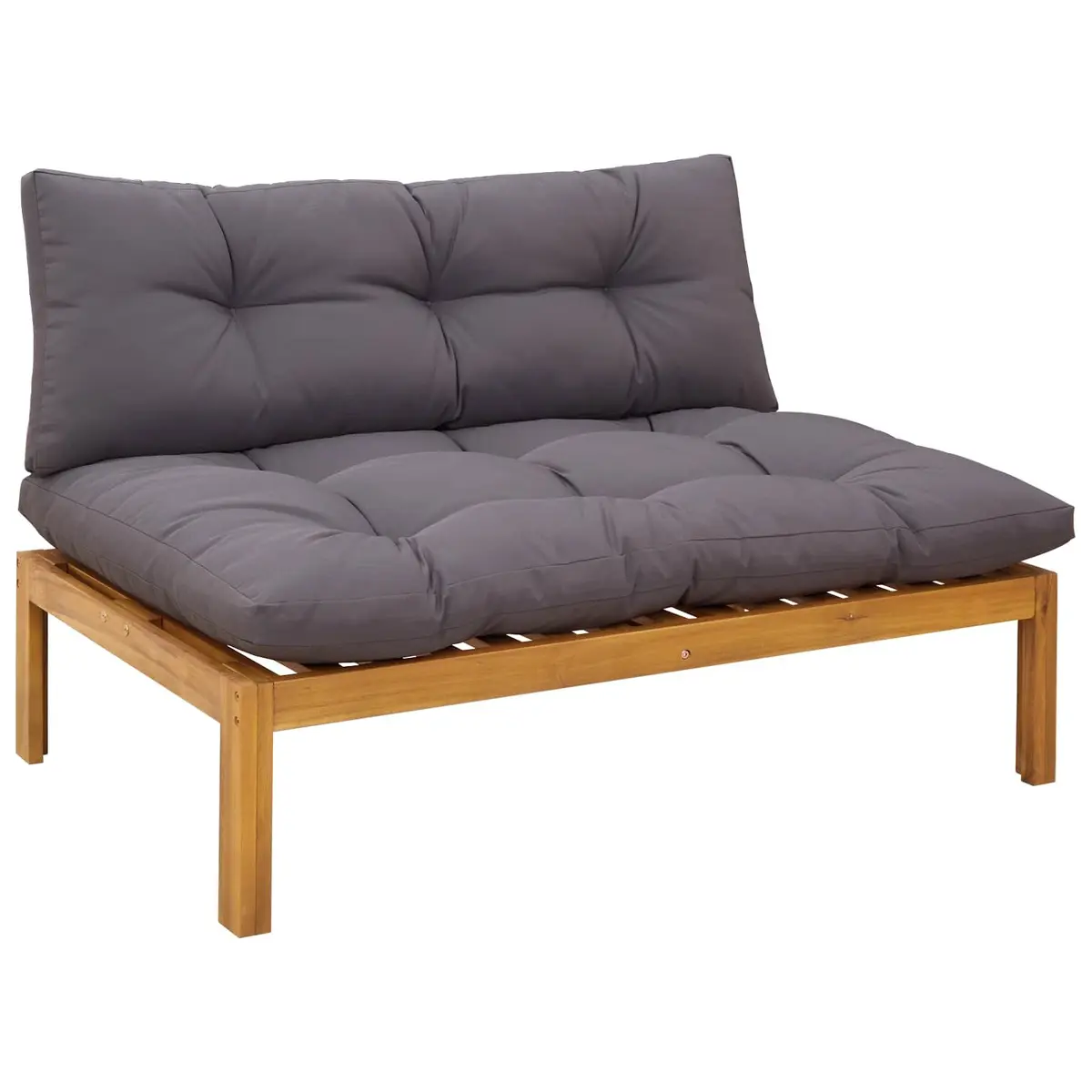 Garden Pallet Sofa Set 6 Piece Corner Outdoor Sectional Lounge with Table