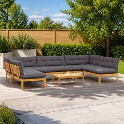 Comfortable 6-Piece Garden Sofa Set with Low Table