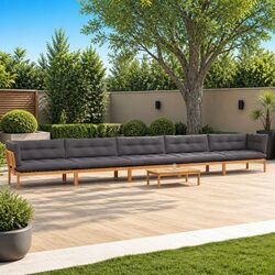 Practical 6 Piece Garden Pallet Sofa Set with Comfort