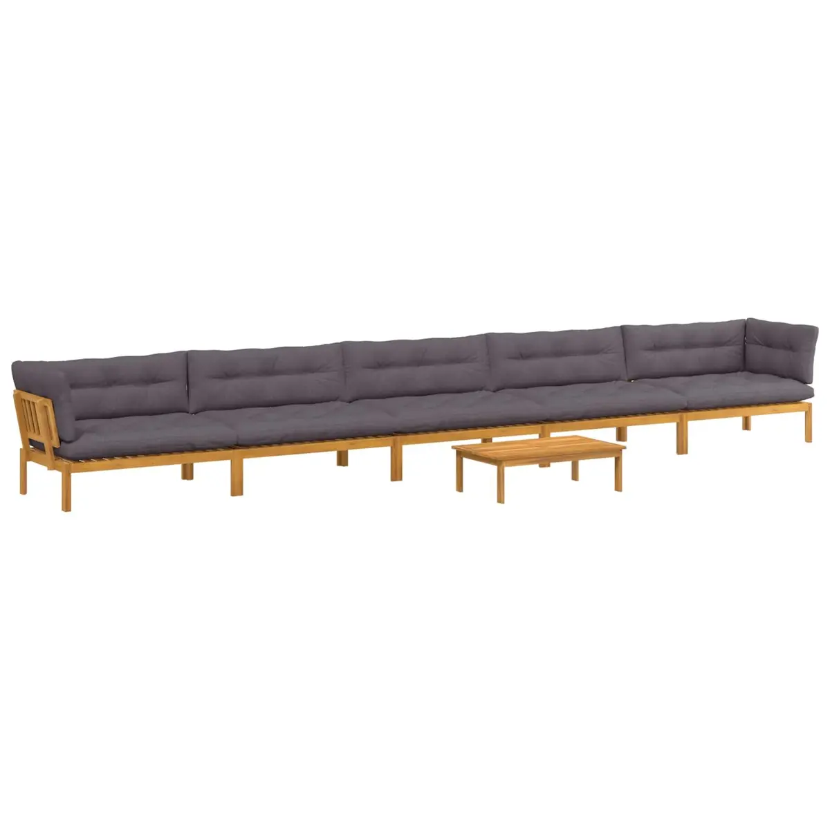 6 Piece Garden Pallet Sofa Set Outdoor Sectional Seating Corner Lounge Brown