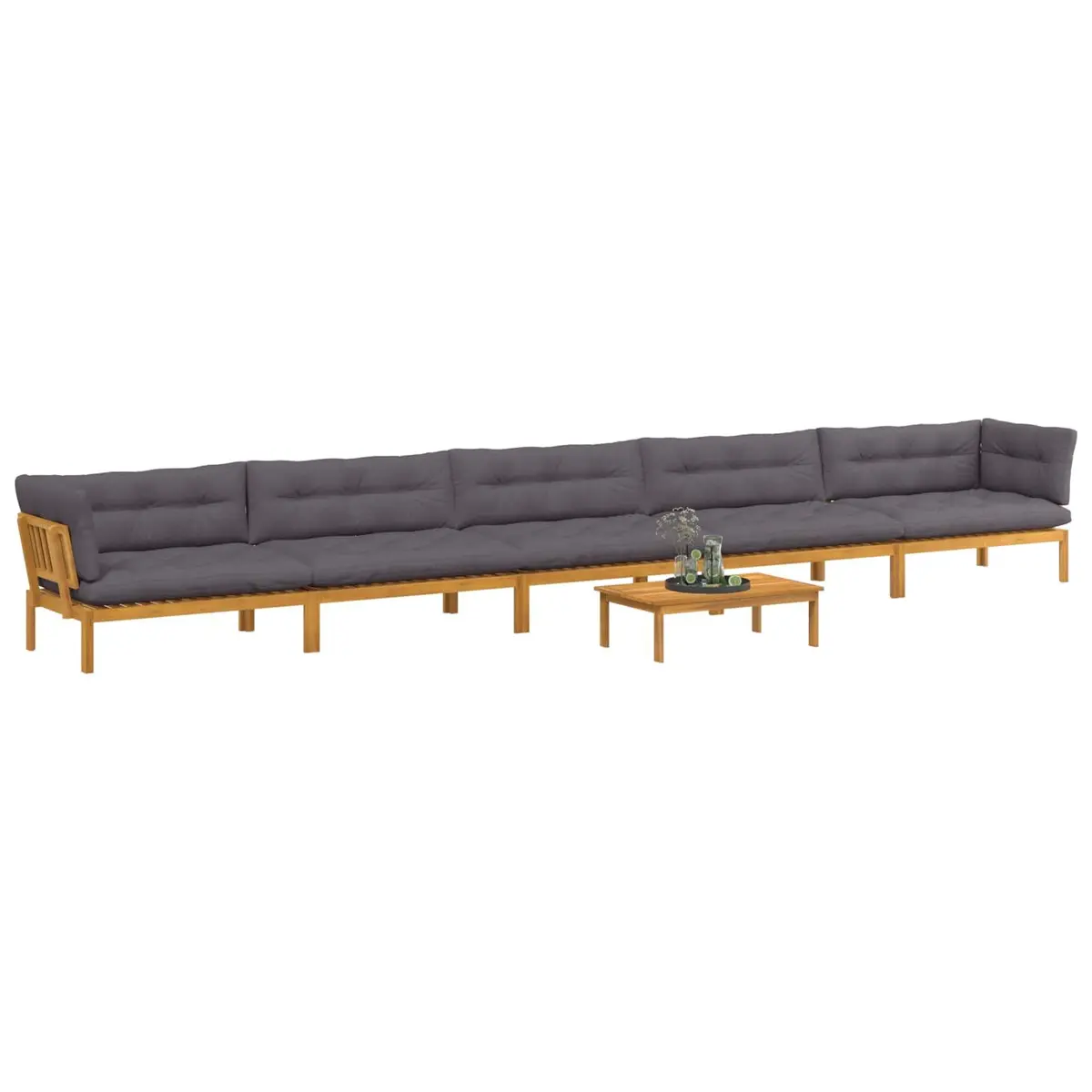 6 Piece Garden Pallet Sofa Set Outdoor Sectional Seating Corner Lounge Brown