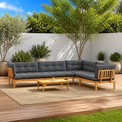 Comfortable 5-Piece Outdoor Sofa with Low Maintenance