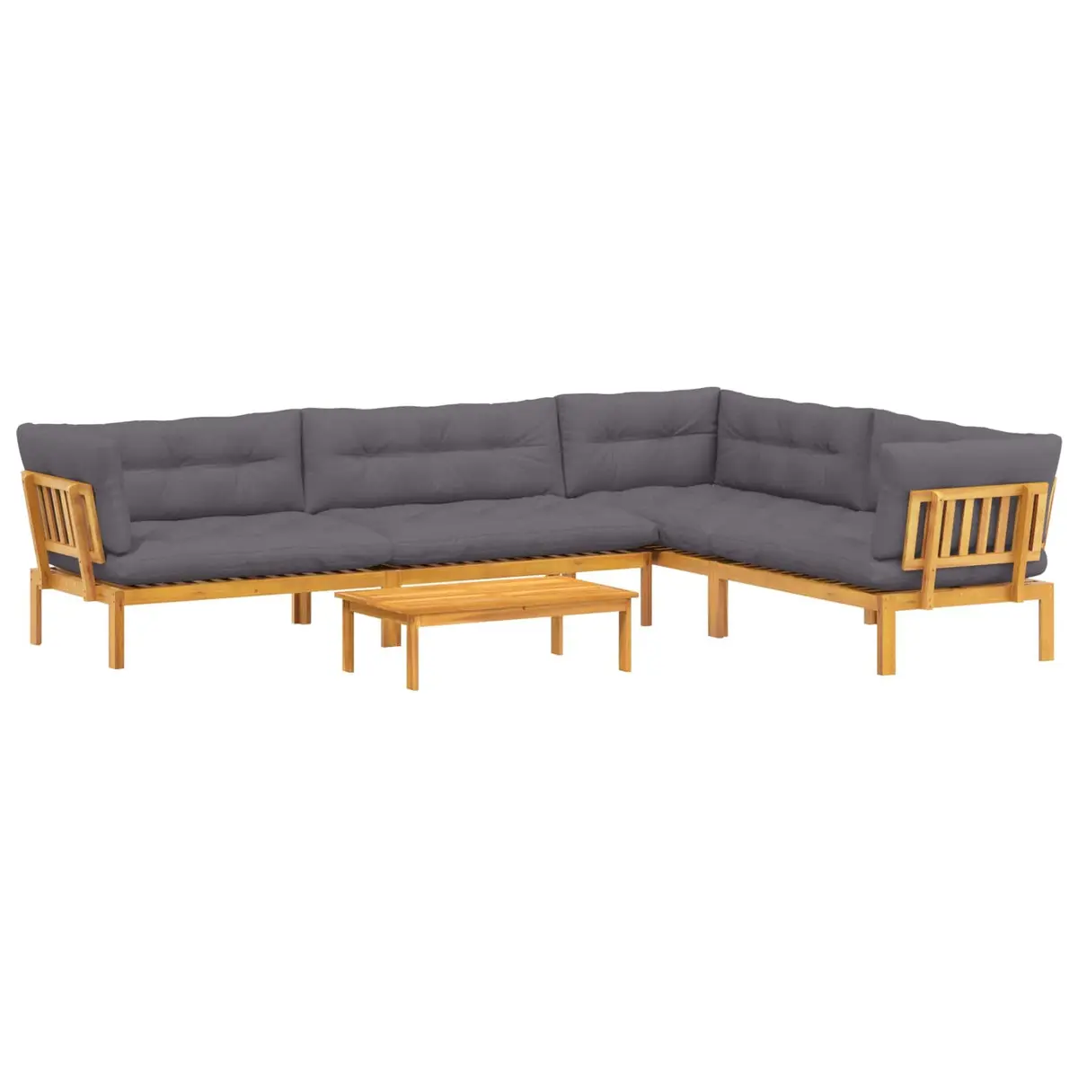 Outdoor Sectional Sofa Set 5 Piece Corner Lounge Seating Brown
